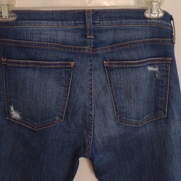 Current/Elliott Stiletto Niagara Destroy Distressed Denim Blue Skinny Jeans 30 - Picture 14 of 15